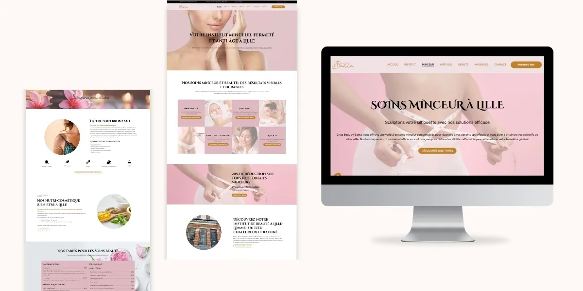 création site internet institut de beauté à Lille Body by Bahia