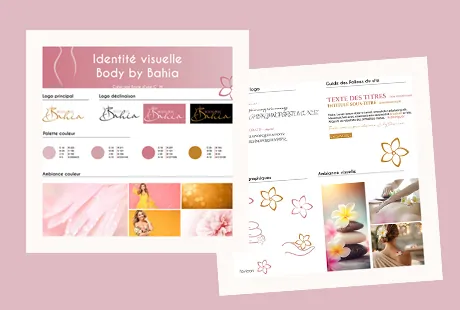 création de la charte graphique de Body by Bahia institut de beauté à Lille